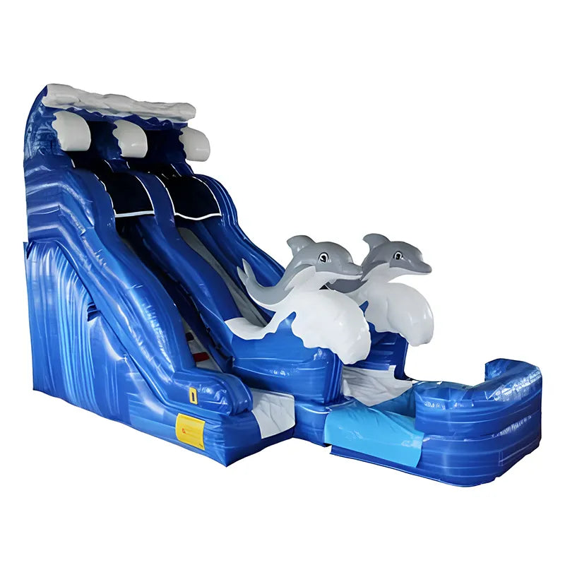 20' Dual Lane Dolphin Water Slide
